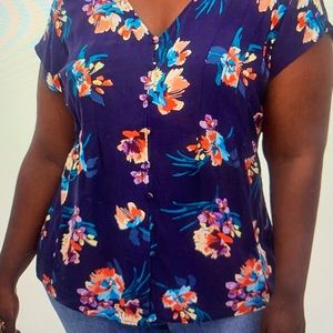 Torrid Blue Floral blouse